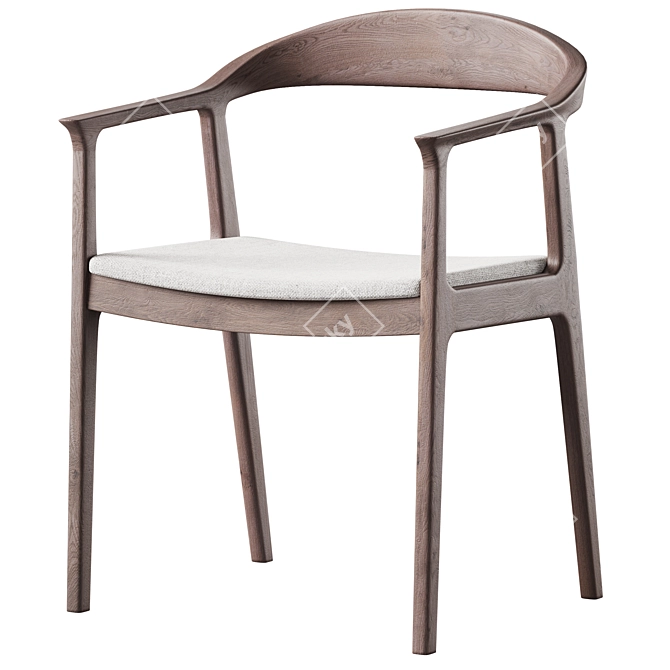 Barolo Gray Wooden Stool 3D model image 1