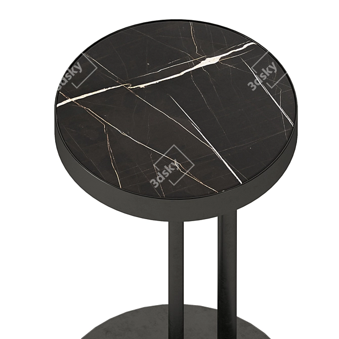 Yuko Metal Stone Table Divan 3D model image 2