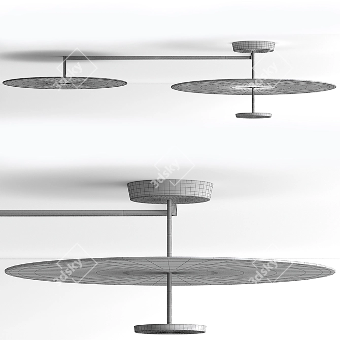  Modern Metal Ceiling LED Lamp 3D model image 4