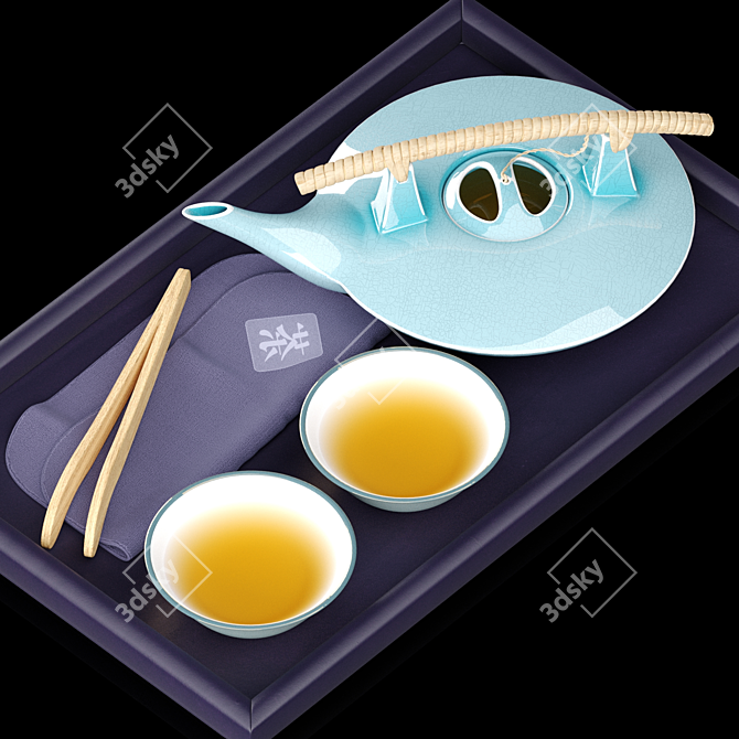 Zen Tea Ceremony Set 3D model image 5