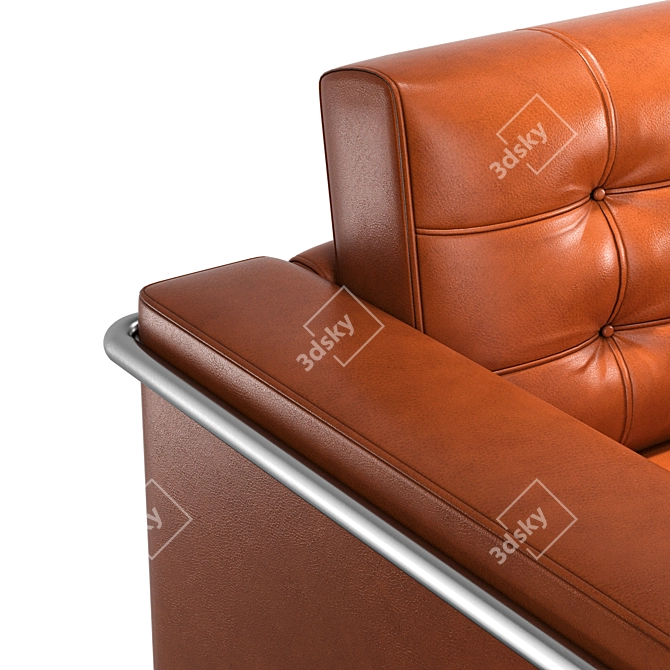 Luxury Cognac Leather Chair 3D model image 2