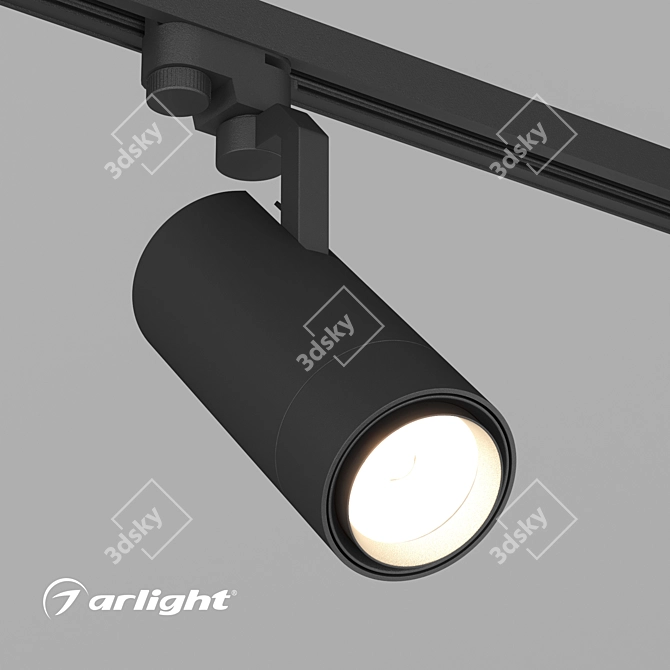 Adjustable Angle Cylinder Track Light 3D model image 1