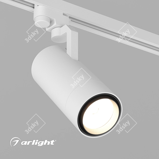 Adjustable Angle Cylinder Track Light 3D model image 2