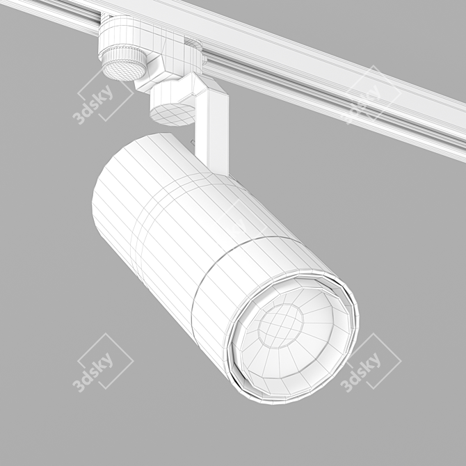 Adjustable Angle Cylinder Track Light 3D model image 3