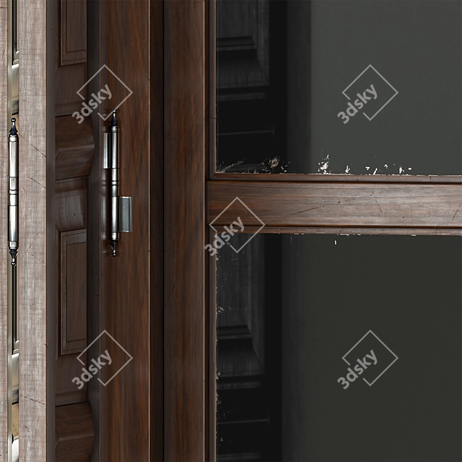 French Wooden Windows Set 02 3D model image 3