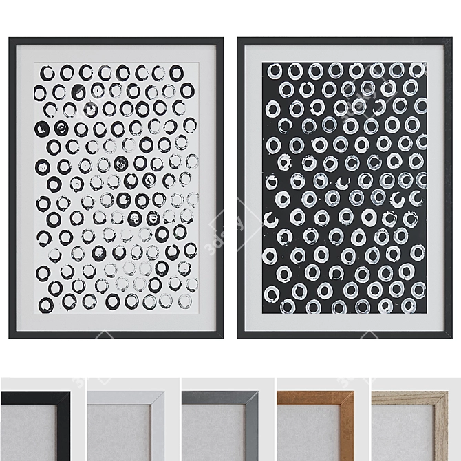 Modern Abstract Picture Frame Set 3D model image 1