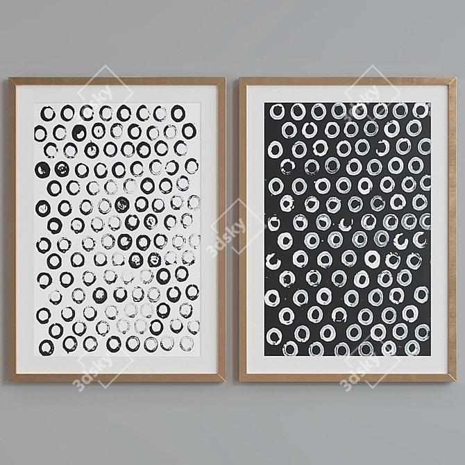 Modern Abstract Picture Frame Set 3D model image 4