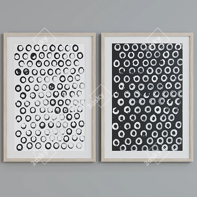 Modern Abstract Picture Frame Set 3D model image 5