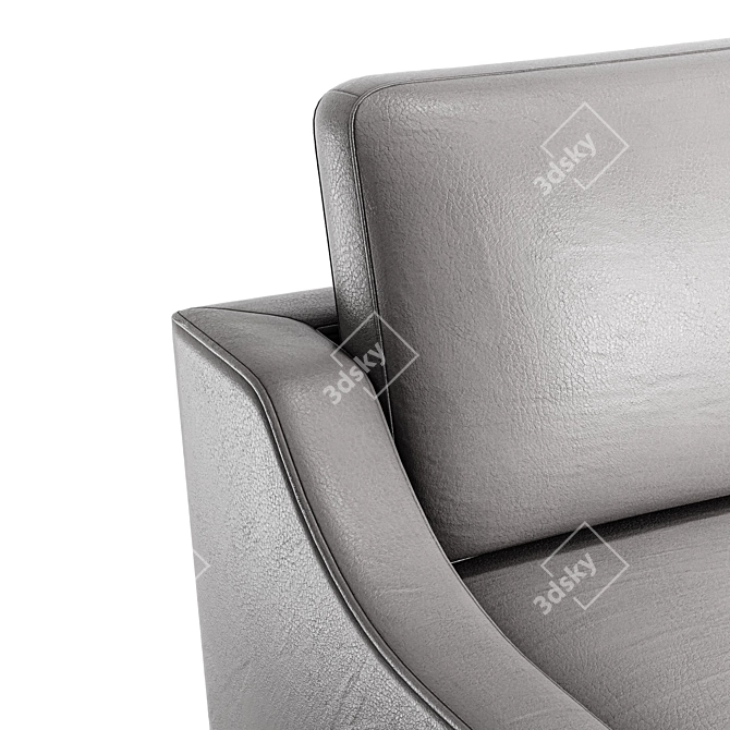 Stylish Stainless Leather Armchair 3D model image 2