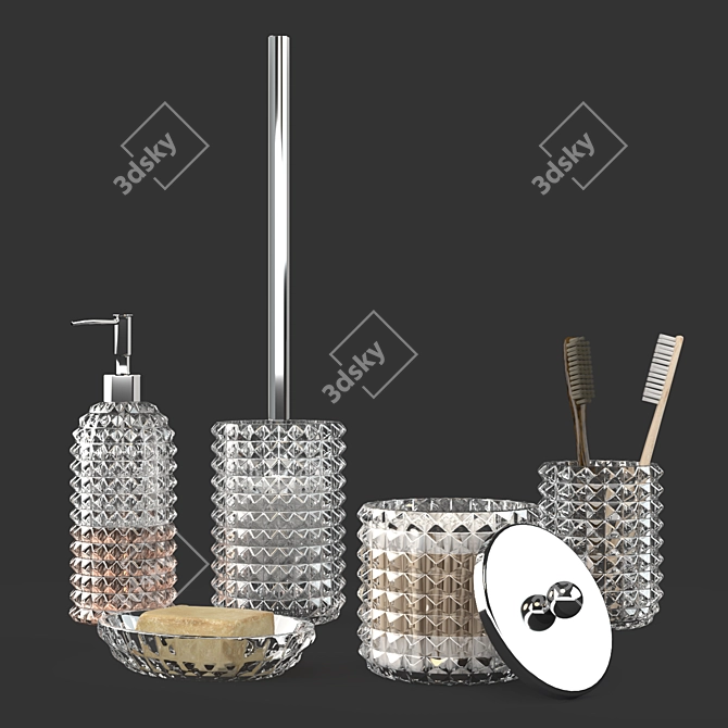 Proffi Home Glass Bathroom Set 3D model image 1