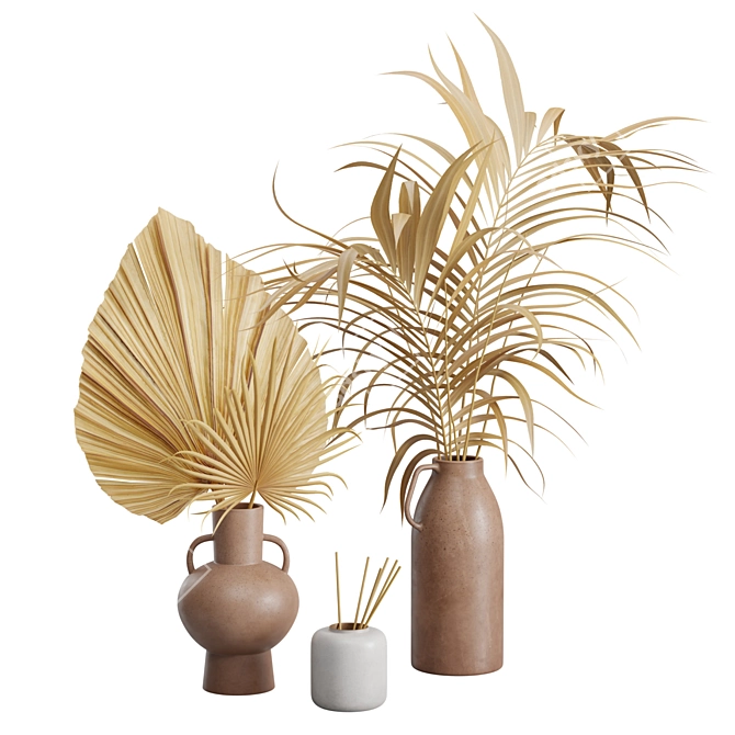 Tropical Dry Leaves Display Set 3D model image 1