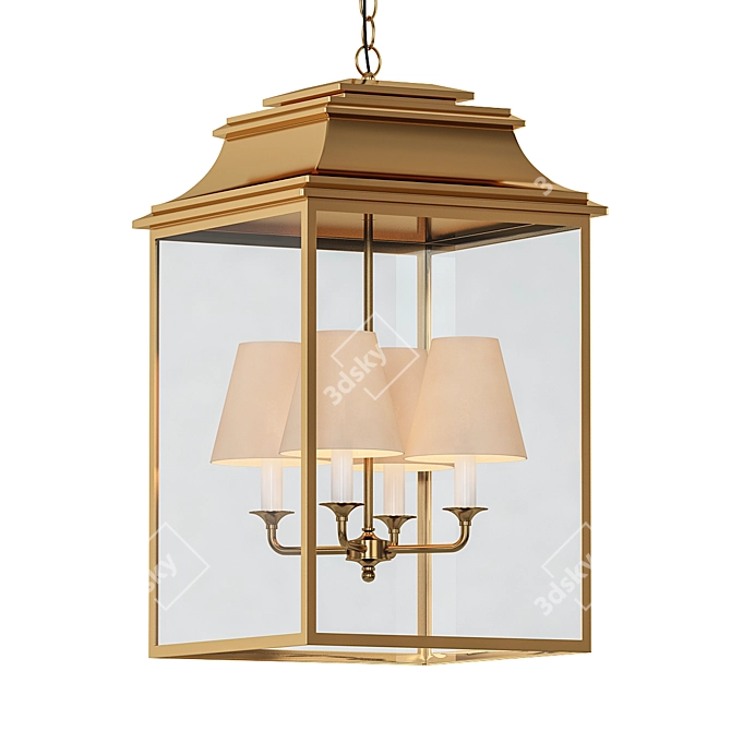 Crystal Chandelier Light Fixture 3D model image 1