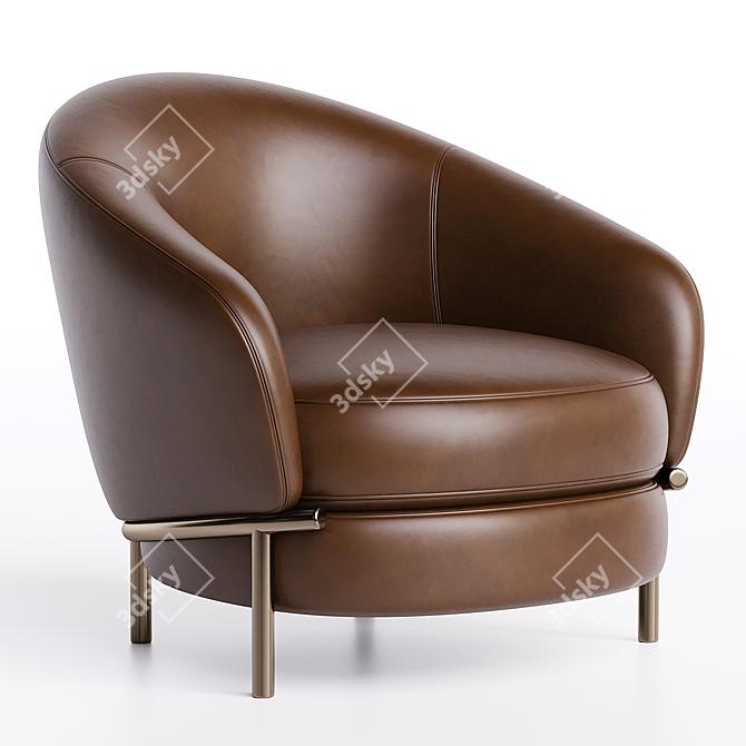 Luxurious Leather Lloyd Armchair 3D model image 1