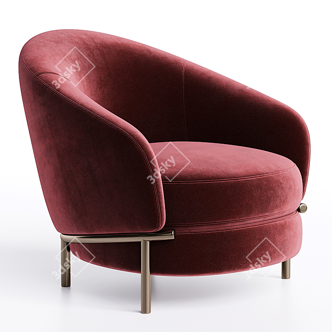 Luxurious Leather Lloyd Armchair 3D model image 3