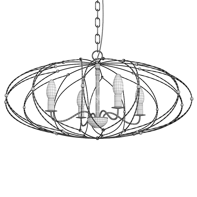 Elegant Zucca Chandelier: 3D Model 3D model image 2