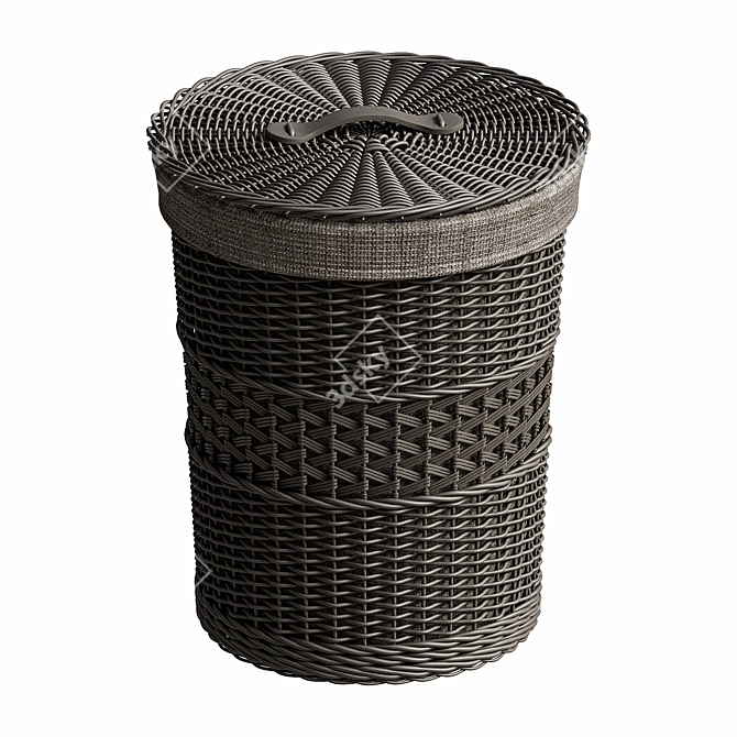 Braided Basket Set with Pillow 3D model image 3