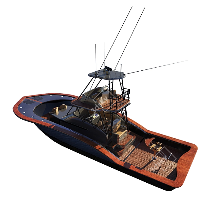 Highly Detailed 3D Boat Model 3D model image 5