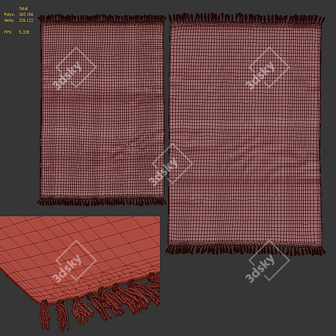 Triba Cotton Rug by La Redoute 3D model image 7