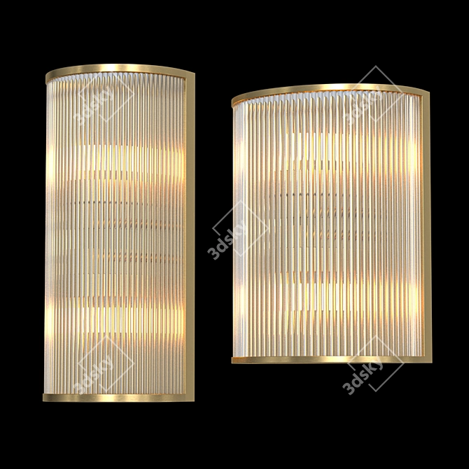 Elegant Art Deco Wall Fixture 3D model image 1