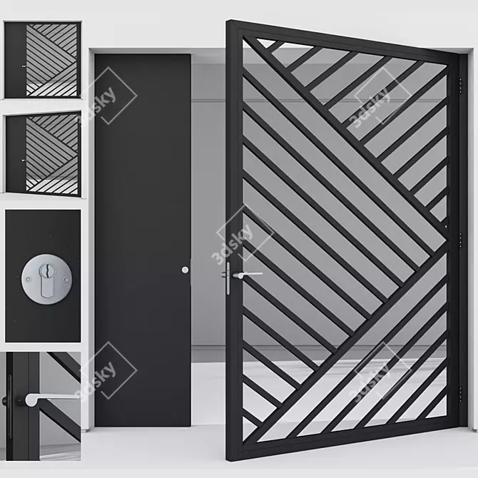 Corona Aluminium Door Model 3D 3D model image 1