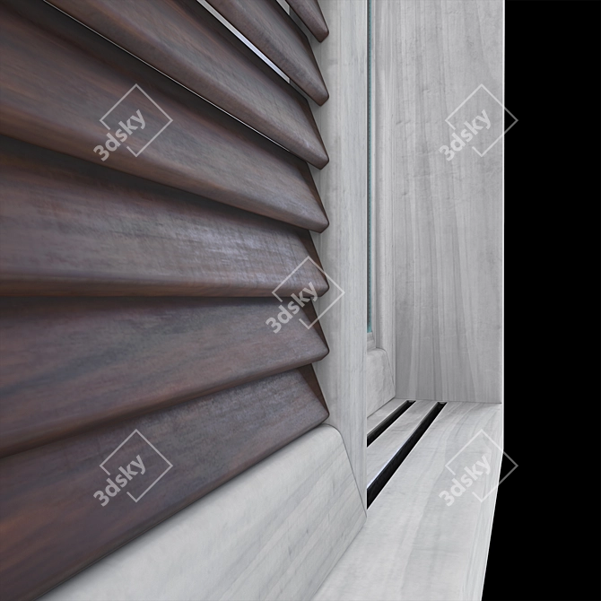 Wooden Sliding Windows Set 01 3D model image 5