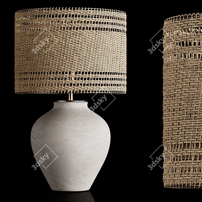 Handmade Woven Table Lamp 3D model image 1