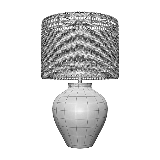 Handmade Woven Table Lamp 3D model image 2