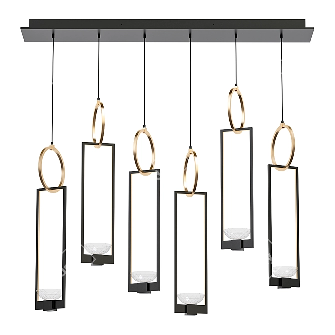 Modern Delphi 48 Pendant Light 3D model image 1