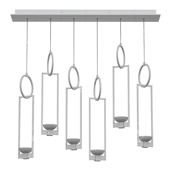 Modern Delphi 48 Pendant Light 3D model image 2