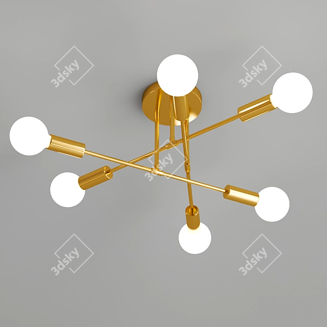 Sleek Modern Ceiling Lamp 3D model image 2