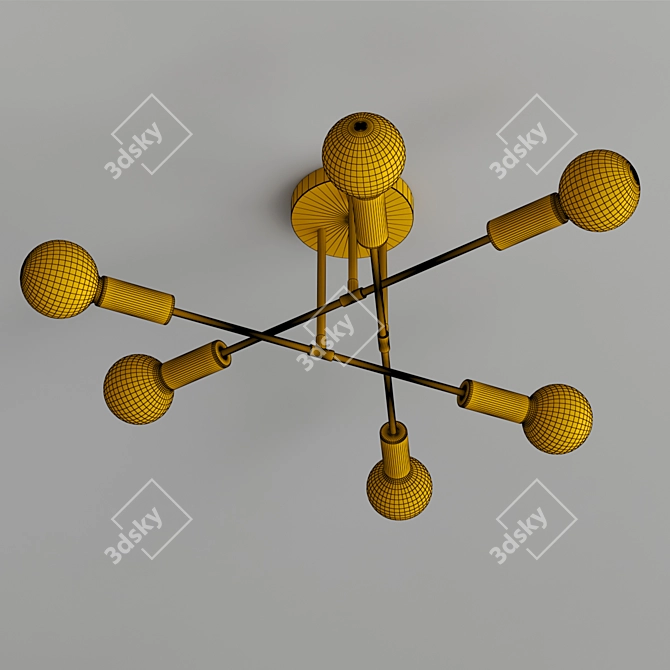 Sleek Modern Ceiling Lamp 3D model image 3