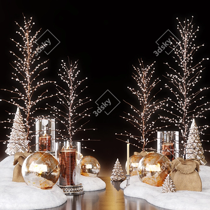 Layered Winter Decor Set 3D model image 1