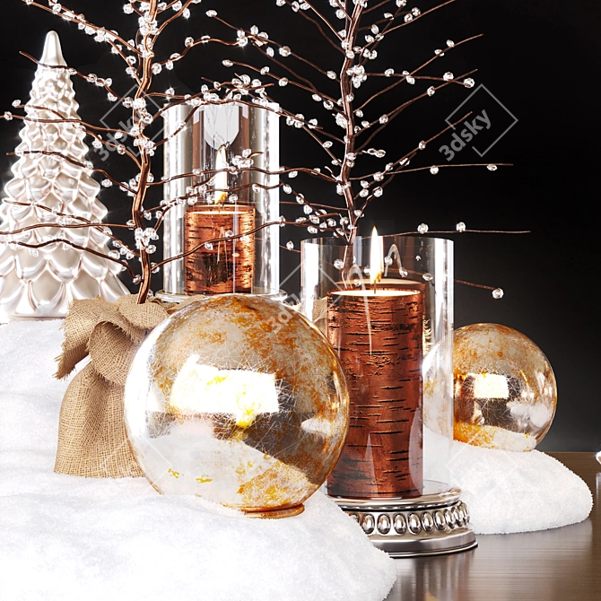 Layered Winter Decor Set 3D model image 2