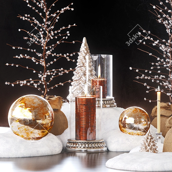 Layered Winter Decor Set 3D model image 3