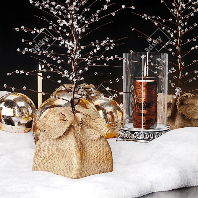 Layered Winter Decor Set 3D model image 4