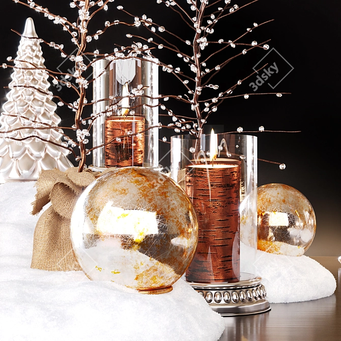 Layered Winter Decor Set 3D model image 7