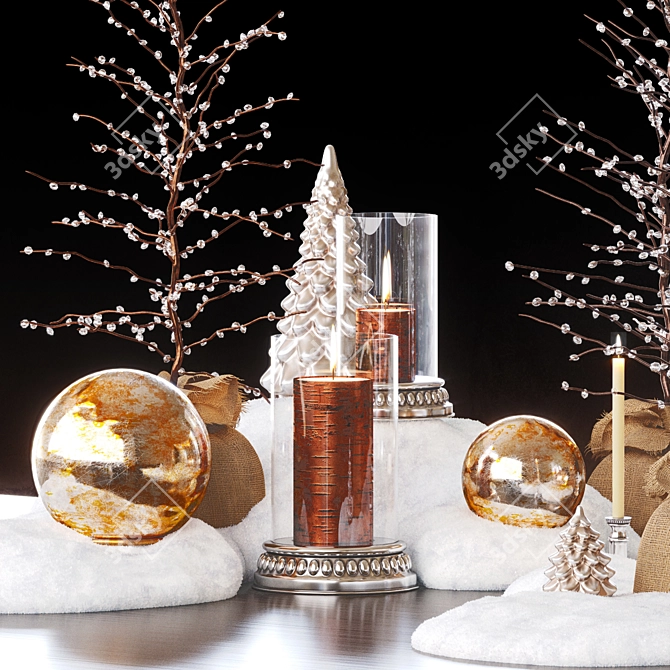 Layered Winter Decor Set 3D model image 8