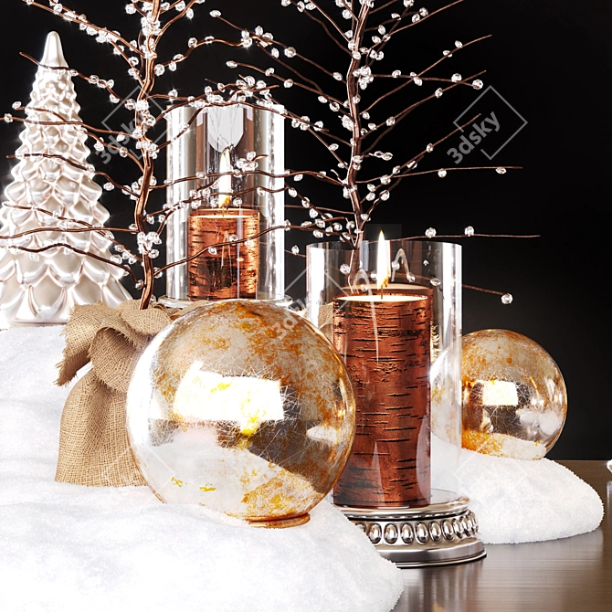 Layered Winter Decor Set 3D model image 9