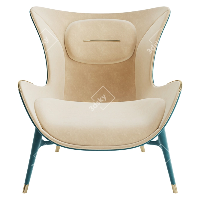  Stylish Wonatti Nazare Armchair 3D model image 2