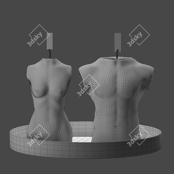 Gendered Figure Candles Set 3D model image 5