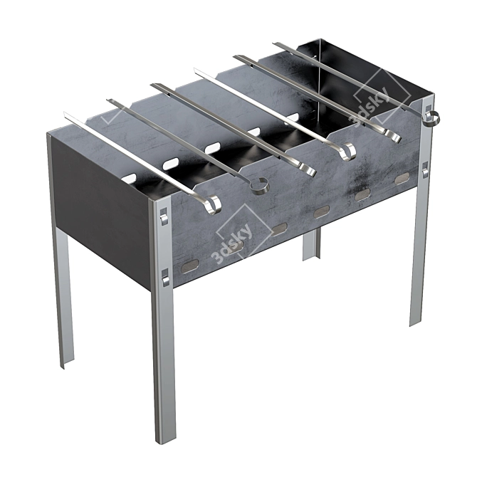 Centimeter-Sized Charcoal BBQ Grill 3D model image 1