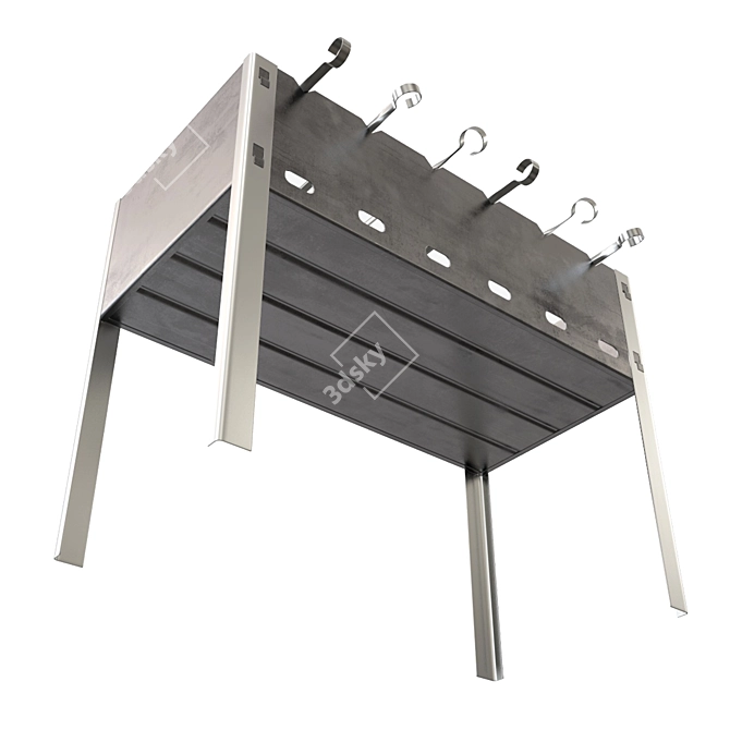 Centimeter-Sized Charcoal BBQ Grill 3D model image 3