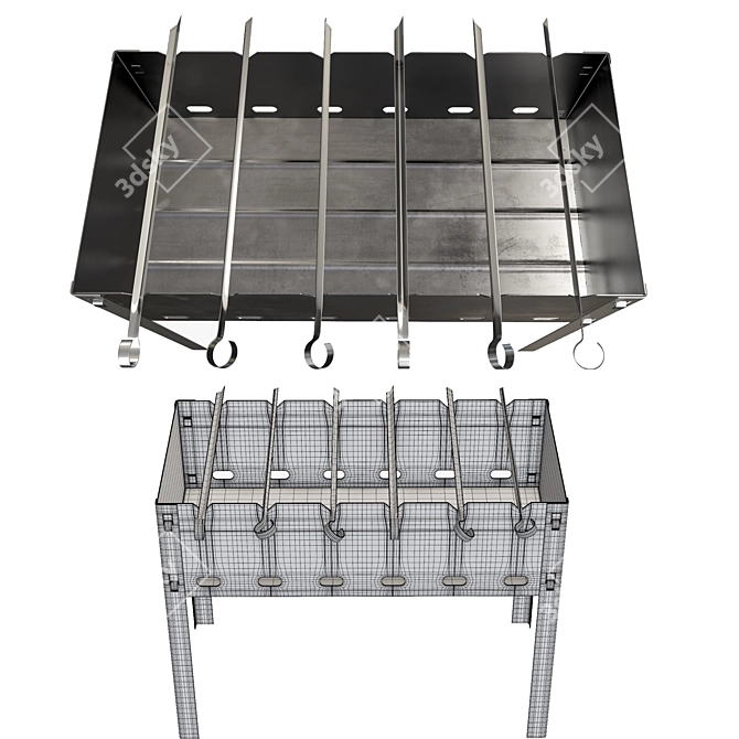 Centimeter-Sized Charcoal BBQ Grill 3D model image 4