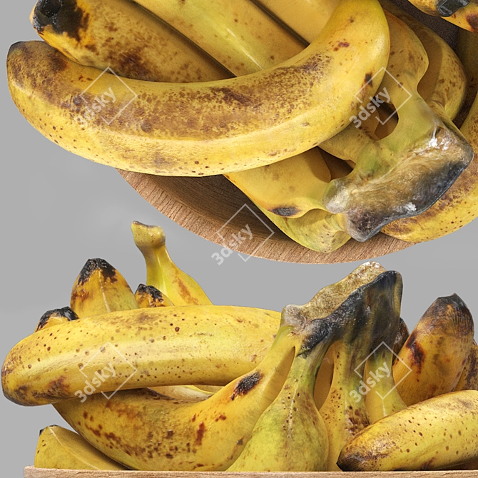 Fruit Bowl with Bananas 3D 3D model image 4