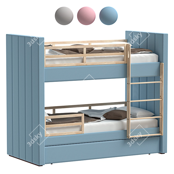 Cosy Kids Bunk Bed - 3D Visualization Ready 3D model image 1