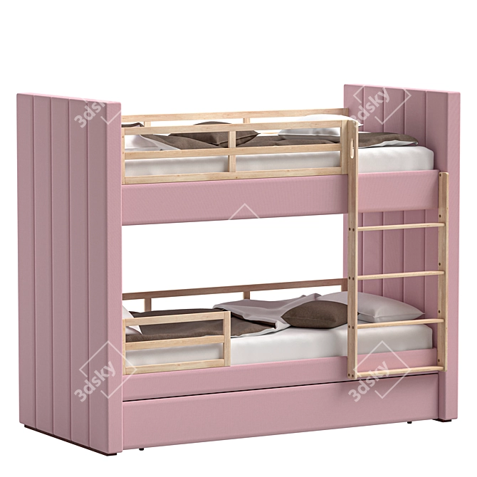 Cosy Kids Bunk Bed - 3D Visualization Ready 3D model image 3