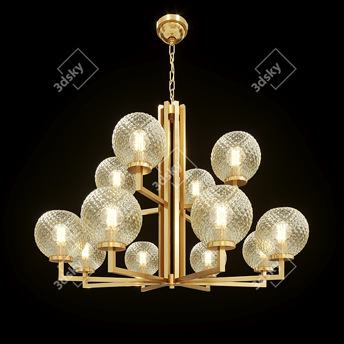 Radiant Glass Chandelier Collection 3D model image 1