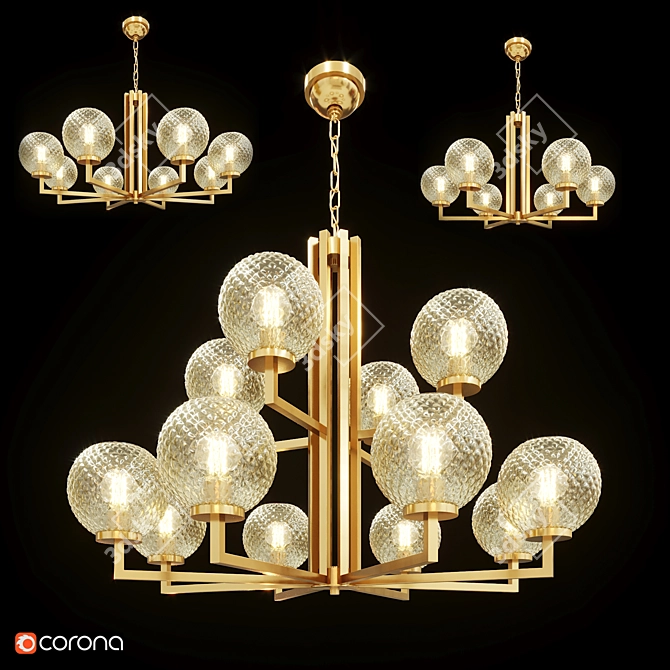 Radiant Glass Chandelier Collection 3D model image 2