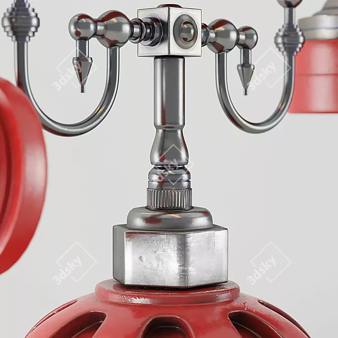 Vintage Fire Hydrant Telephone Art 3D model image 3