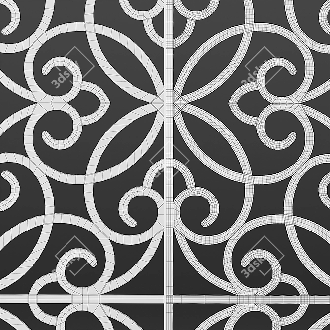 Ornate Carved Panel Set 3D model image 5